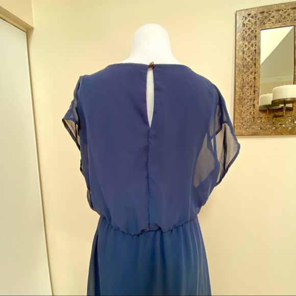 CHARMING CHARLIE NAVY BLUE DRESS MINI SMALL CHIFFON - Picture 3 of 11